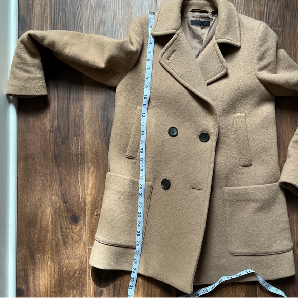 Uniqlo Beige Brown wool peacoat winter Coat preppy old money cottage academia - Picture 10 of 12